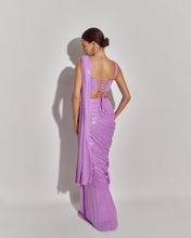 Load image into Gallery viewer, Brooke Pre-Sitched Saree (Lavender)
