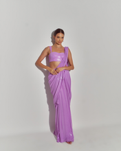 Load image into Gallery viewer, Brooke Pre-Sitched Saree (Lavender)