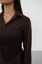Load image into Gallery viewer, Paris Shirt + Corset (Brown)