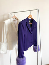 Load image into Gallery viewer, Faux Fur Wrist Cuffs (White/Purple)
